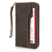 Carteira para passaporte Polare em couro de grão integral com bloqueio RFID