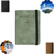 Carteira Para Passaporte Viagem Vintage Cartão Chip Unissex