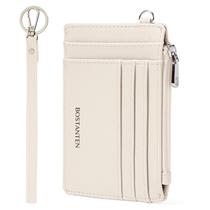 Carteira Pequena BOSTANTEN Slim de Couro com Bloqueio RFID e Pulseira