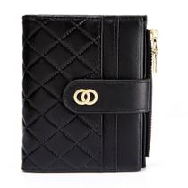 Carteira Pequena com Botão Detalhado e Porta Moeda