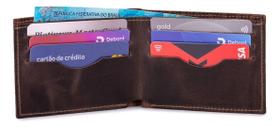 Carteira Porta Cartão Compacta Slim masculina Couro Legítimo