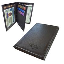 Carteira Porta Cartão Documento RG CNH Vertical Slim Couro Preto/Marron Carteira Porta Cartão Documento RG CNH Vertical Slim Couro Preto/Marron