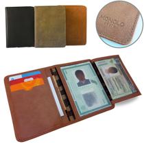 Carteira Porta Cartão Masculina Couro Legítimo Pequena Slim Executiva Premium Monolo