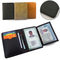Carteira Porta Cartão Masculina Couro Legítimo Pequena Slim Executiva Premium Monolo