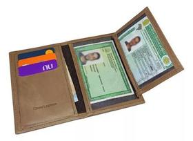 Carteira Porta Cartão Masculina Couro Legitimo RG CNH
