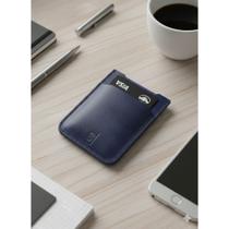 Carteira Porta Cartão Pequeno Rustico de Couro, Carteira Super Fina, Cabe Cnh Cor:Azul Carteira Porta Cartão Pequeno Rustico de Couro, Carteira Super Fina, Cabe Cnh Cor:Azul