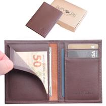 Carteira Porta Cartões Couro Legítimo Masculino Feminino