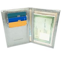 Carteira Porta Documento Couro Legitimo Feminina Cabe RG, CNH, Cartões