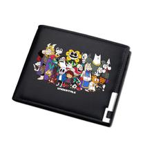 Carteira, porta-moedas, couro, duas dobras, Undertale Sans Papyrus Carteira, porta-moedas, couro, duas dobras, Undertale Sans Papyrus