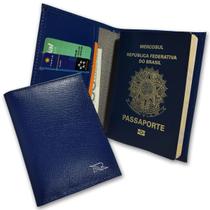 Carteira Porta Passaporte Couro RFID Blocking 34-R Personalizado Raffai Couros