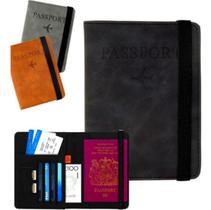 Carteira Porta Passaporte Documentos Viagem Alta Qualidade - Porta Passaporte Cédulas Cartões