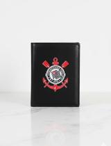 Carteira Prática Porta Cartões Corinthians Masculina Slim Preta Carteira Prática Porta Cartões Corinthians Masculina Slim Preta