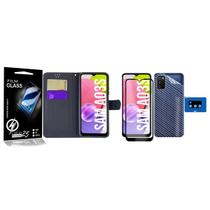 Carteira Preta + Skin Carbono + Vidro 3d + Camera Galaxy A03S A037 6.5 - Cell In Power25 Carteira Preta + Skin Carbono + Vidro 3d + Camera Galaxy A03S A037 6.5 - Cell In Power25