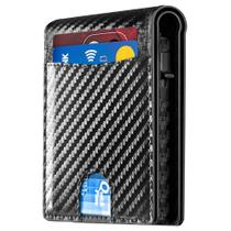 Carteira QLD 2025 com bloqueio de RFID, dupla, fina, minimalista, masculina Carteira QLD 2025 com bloqueio de RFID, dupla, fina, minimalista, masculina