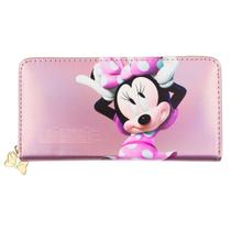 Carteira Retangular Rosa Minnie 10x20cm - Disney
