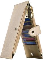 Carteira RFID feminina Travelambo, grande, dobrável com bolso com zíper
