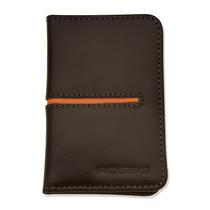 Carteira Rosso Porta Cartão CNH Slim Em Couro Marrom Laranja Carteira Rosso Porta Cartão CNH Slim Em Couro Marrom Laranja