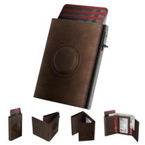 Carteira ROYAL KIT Smart para homens com suporte AirTag RFID marrom