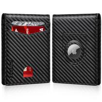 Carteira RUNBOX AirTag em couro com bloqueio de RFID para homens