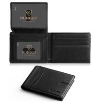 Carteira RUNBOX RFID Leather para homens e mulheres com 2 janelas ID Carteira RUNBOX RFID Leather para homens e mulheres com 2 janelas ID