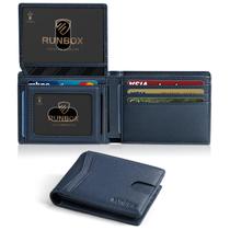 Carteira RUNBOX RFID Leather Slim para homens e mulheres