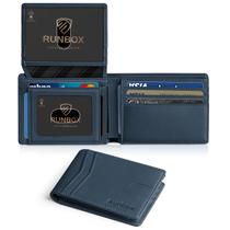 Carteira RUNBOX RFID Leather Slim para homens e mulheres