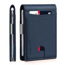 Carteira RUNBOX Slim Leather Bifold com bloqueio RFID (11 cartões)