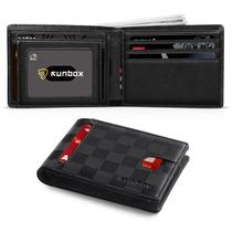 Carteira RUNBOX Slim Leather com bloqueio RFID com bloqueio de RFID com 11 compartimentos