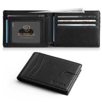 Carteira RUNBOX Slim Leather com duas dobras com bloqueio RFID 11x8x1,5 cm Carteira RUNBOX Slim Leather com duas dobras com bloqueio RFID 11x8x1,5 cm