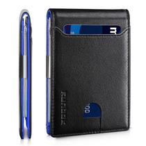 Carteira RUNBOX Slim Leather Money Clip para homens com bloqueio de RFID