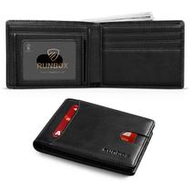 Carteira RUNBOX Slim RFID Blocking Leather 11 porta-cartões preta