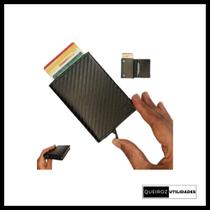 Carteira Slim com Bloqueio RFID Segurança Compacta para Seu Dinheiro/ Marrom ou Preta