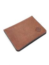 Carteira Slim de Couro Maquinetada Marrom Toscana - 49TOS42