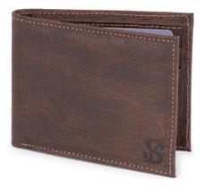Carteira Slim Masculina Básica Em Couro Autêntico Rústico Carteira Slim Masculina Básica Em Couro Autêntico Rústico