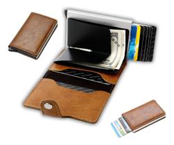 Carteira Slim Moderna Antifurto Rfid Porta Cartões Cnh Magica Segura - SKY