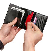 Carteira Slim Porta Cartão Antifurto RFID Tecido Resistente - Hxt