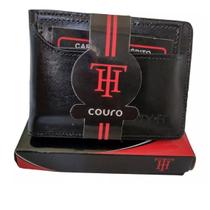 Carteira TH Couro Zíper Original Masculina Homem Carteira TH Couro Zíper Original Masculina Homem