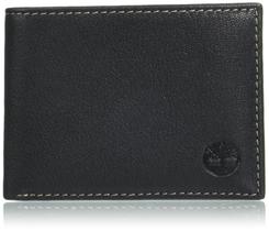 Carteira Timberland masculina em couro Passcase RFID preta Carteira Timberland masculina em couro Passcase RFID preta