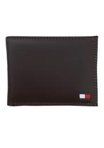 Carteira Tommy Hilfiger Masculina Couro Logo Executive Marrom