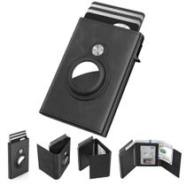 Carteira Typecase Leather Smart para homens com suporte AirTag preto