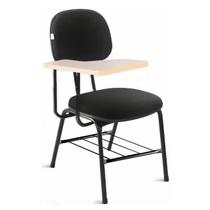 Carteira Universitária Secretária Estofada c/ Grade material sintético Preto MARTIFLEX