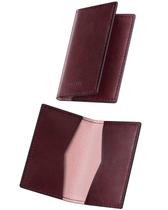 Carteira VULKIT Leather Business Card Holder Slim Vintage Wine Carteira VULKIT Leather Business Card Holder Slim Vintage Wine