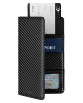 Carteira VULKIT Passport com bloqueio de RFID em fibra de carbono 19x11 cm