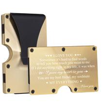 Carteira Wofer personalizada em alumínio com clipe de dinheiro para homens