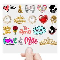 Cartela 19 Adesivos Dia das Mães Mamãe Rainha Copos DTF UV Cartela 19 Adesivos Dia das Mães Mamãe Rainha Copos DTF UV