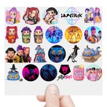 Cartela 22 Adesivos Guerreiras K-Pop HUNTR/X Saja Boys DTF UV Cartela 22 Adesivos Guerreiras K-Pop HUNTR/X Saja Boys DTF UV