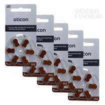 Cartela 30 Pilhas Baterias Audicao 312 Oticon Descartável