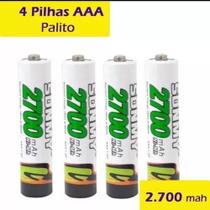 Cartela 4 Pilha Recarregavel Aaa Palito Controle Power 2700 - Lojaaquitem24