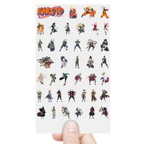 Cartela 40 Adesivos Naruto Sasuke Kakashi Madara DTF UV