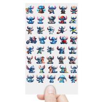 Cartela 40 Adesivos Stitch DTF UV Envernizado Prova D'Água